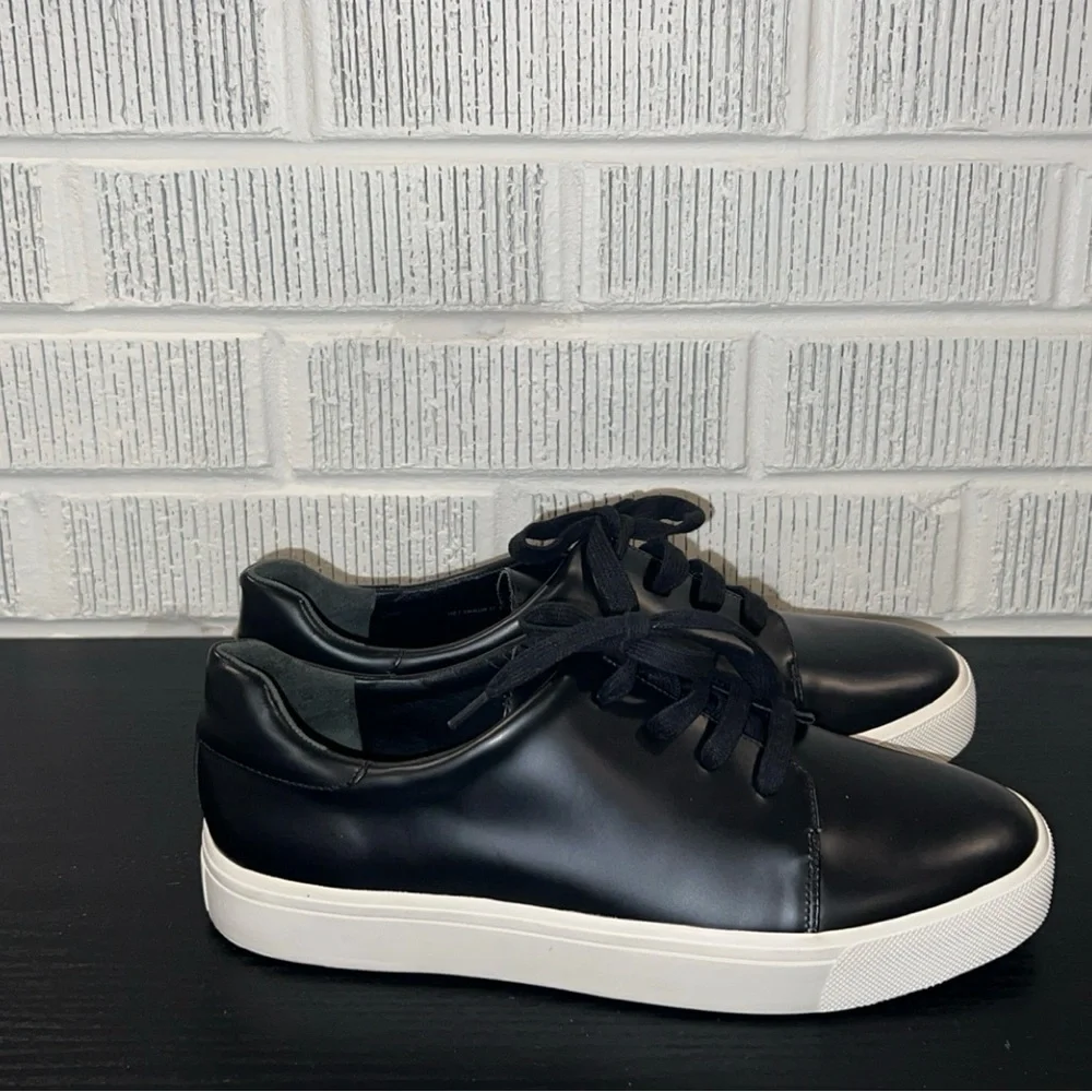 Vince Black Leather Women's Sneakers